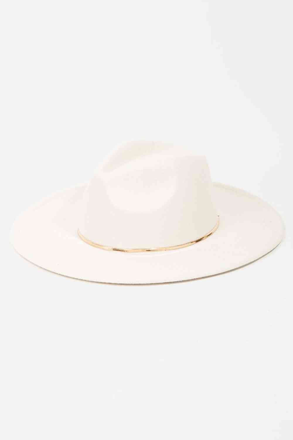 Chic Herringbone Chain Fedora