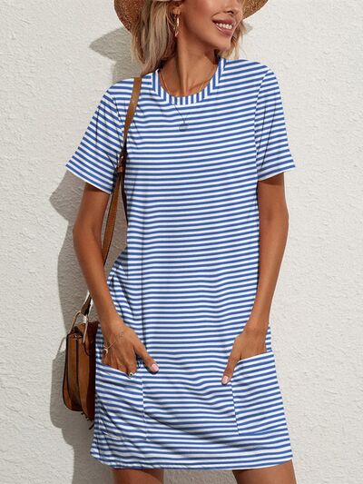 Pocketed Striped Dress