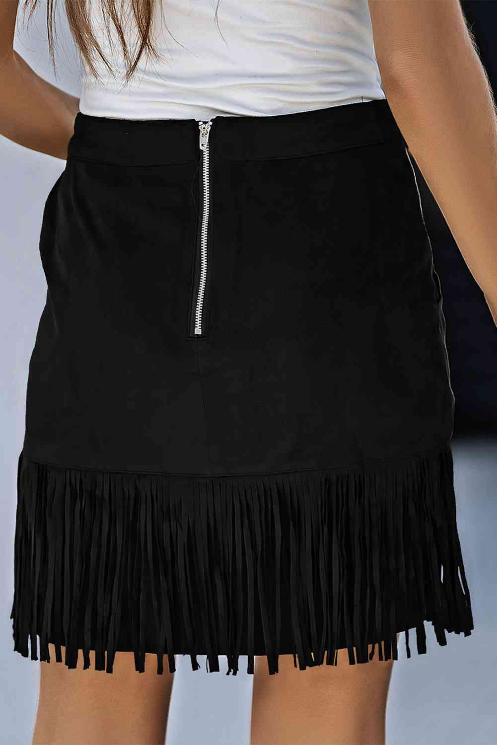 Fringe Skirt with Pockets