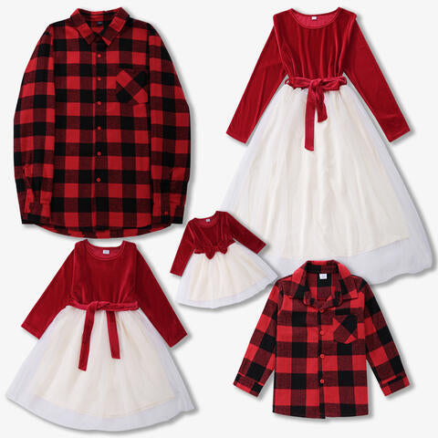 Christmas Tie Waist Dress