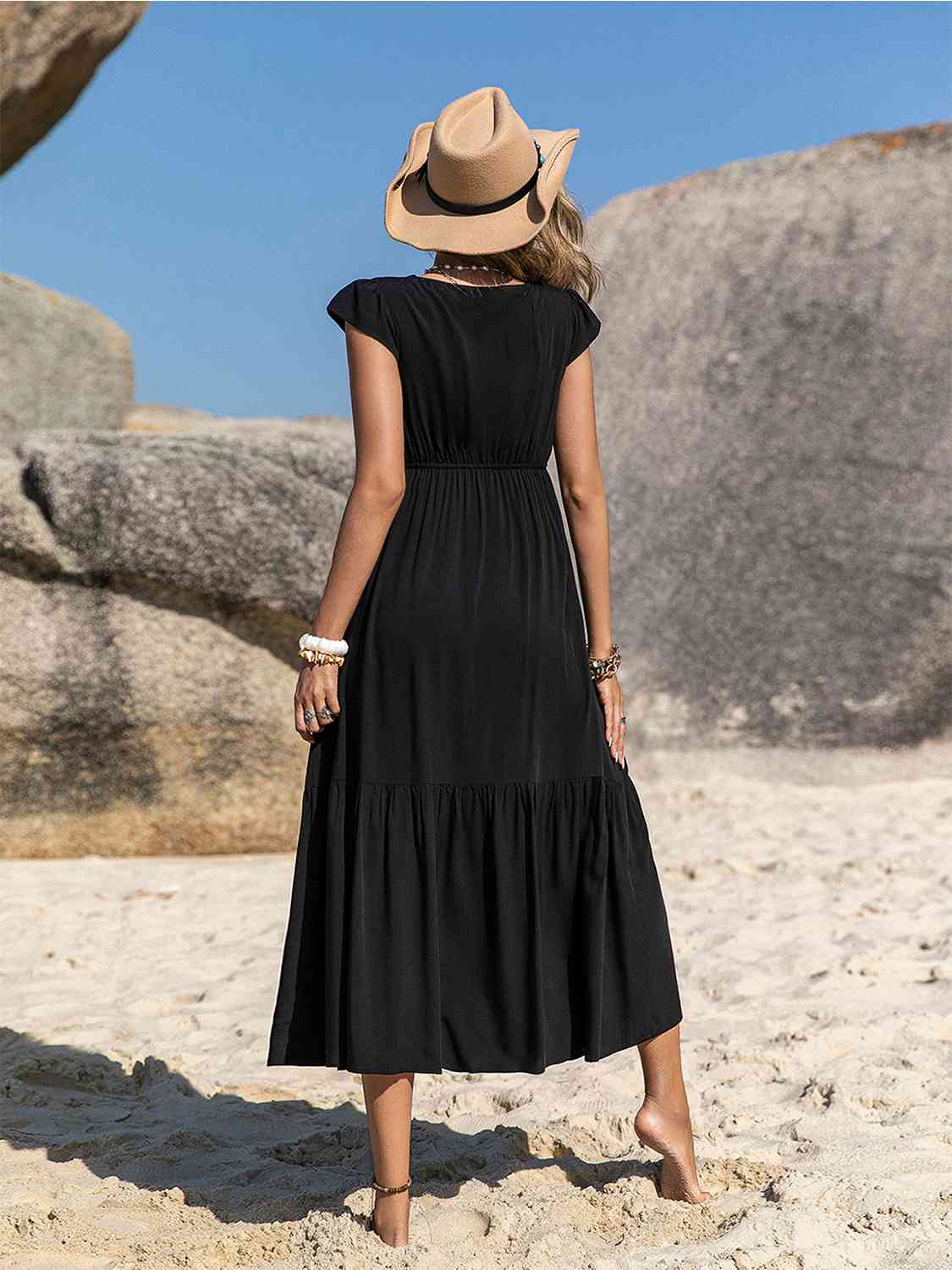 Embroidered Ruffle Dress