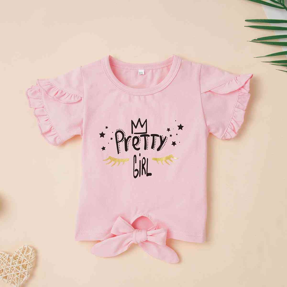 PRETTY GIRL Tee and Floral Print Pants Set