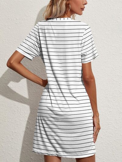 Pocketed Striped Dress