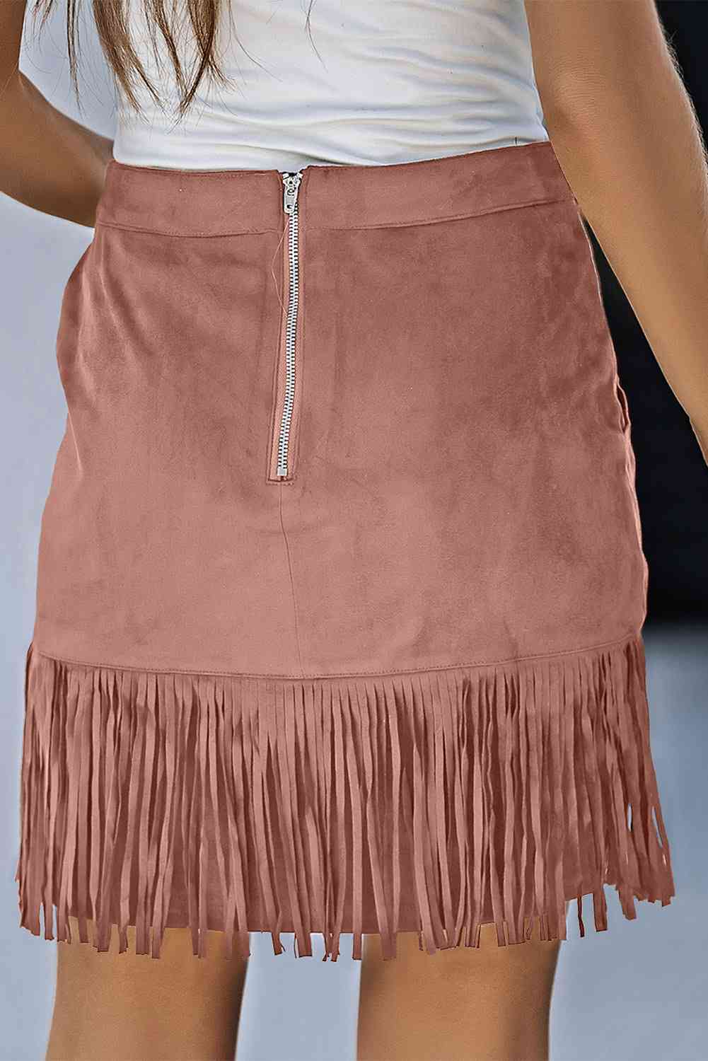 Fringe Skirt with Pockets