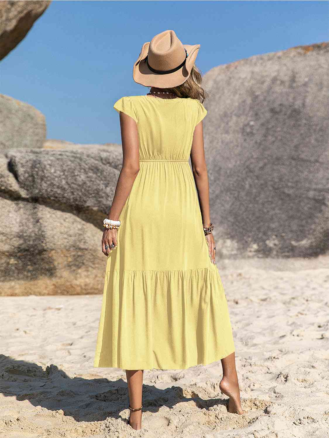 Embroidered Ruffle Dress