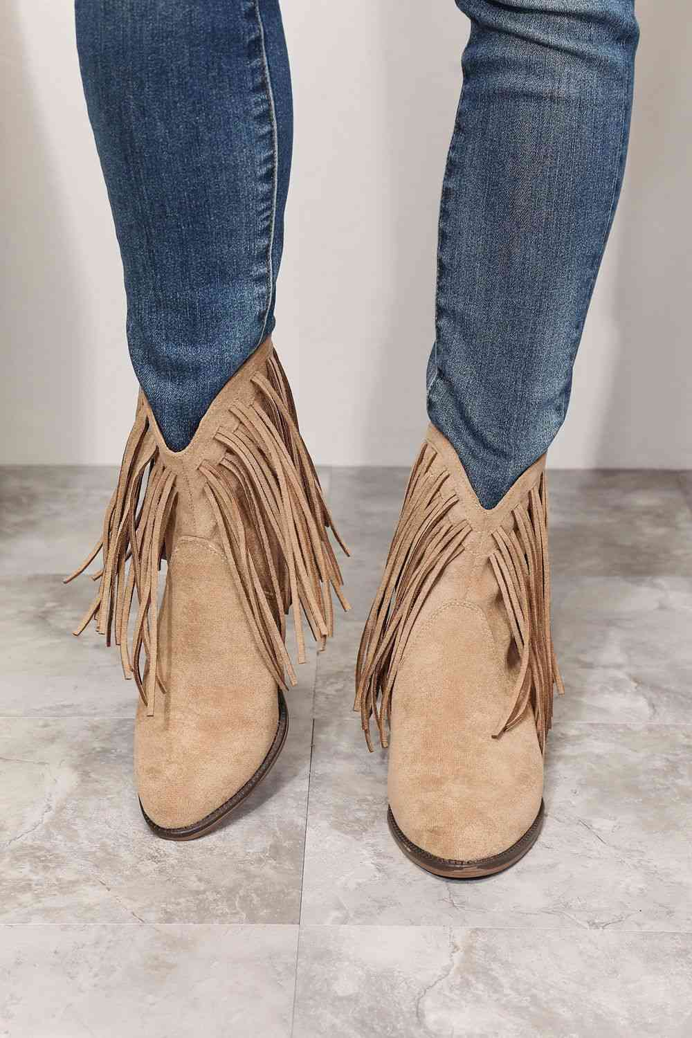 Fringe Western Ankle Boots