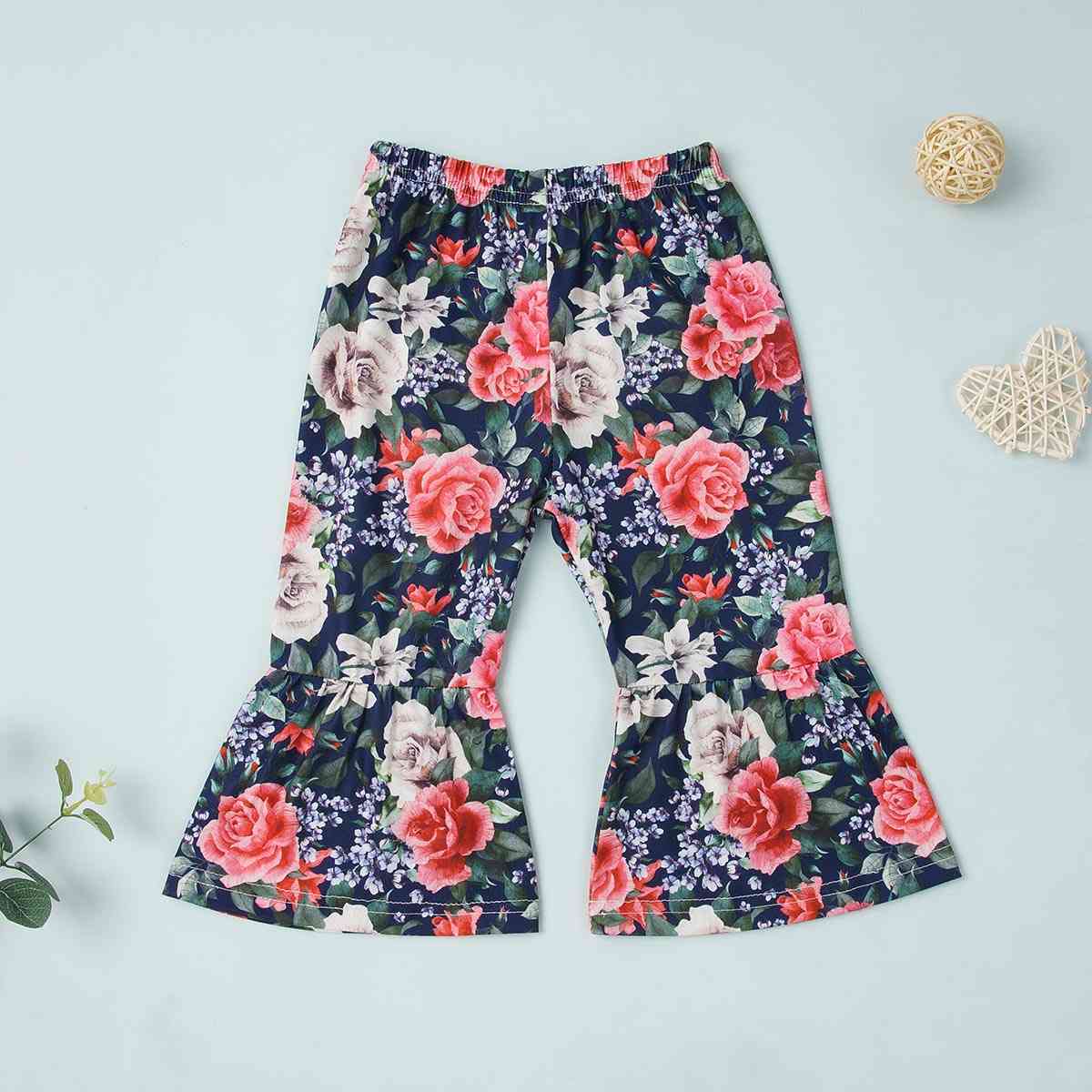 PRETTY GIRL Tee and Floral Print Pants Set