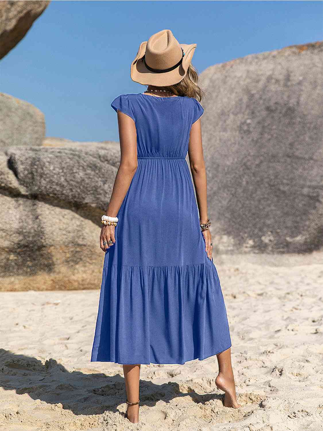 Embroidered Ruffle Dress