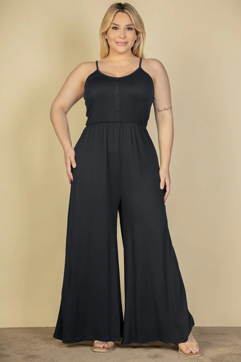 Black Plus Size Wide Leg Jumpsuit