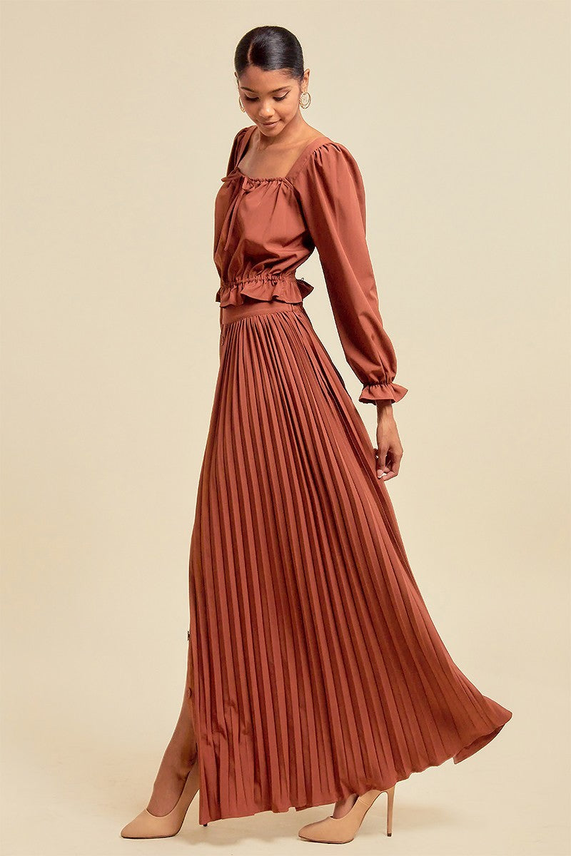 Rustic Pleated Skirt