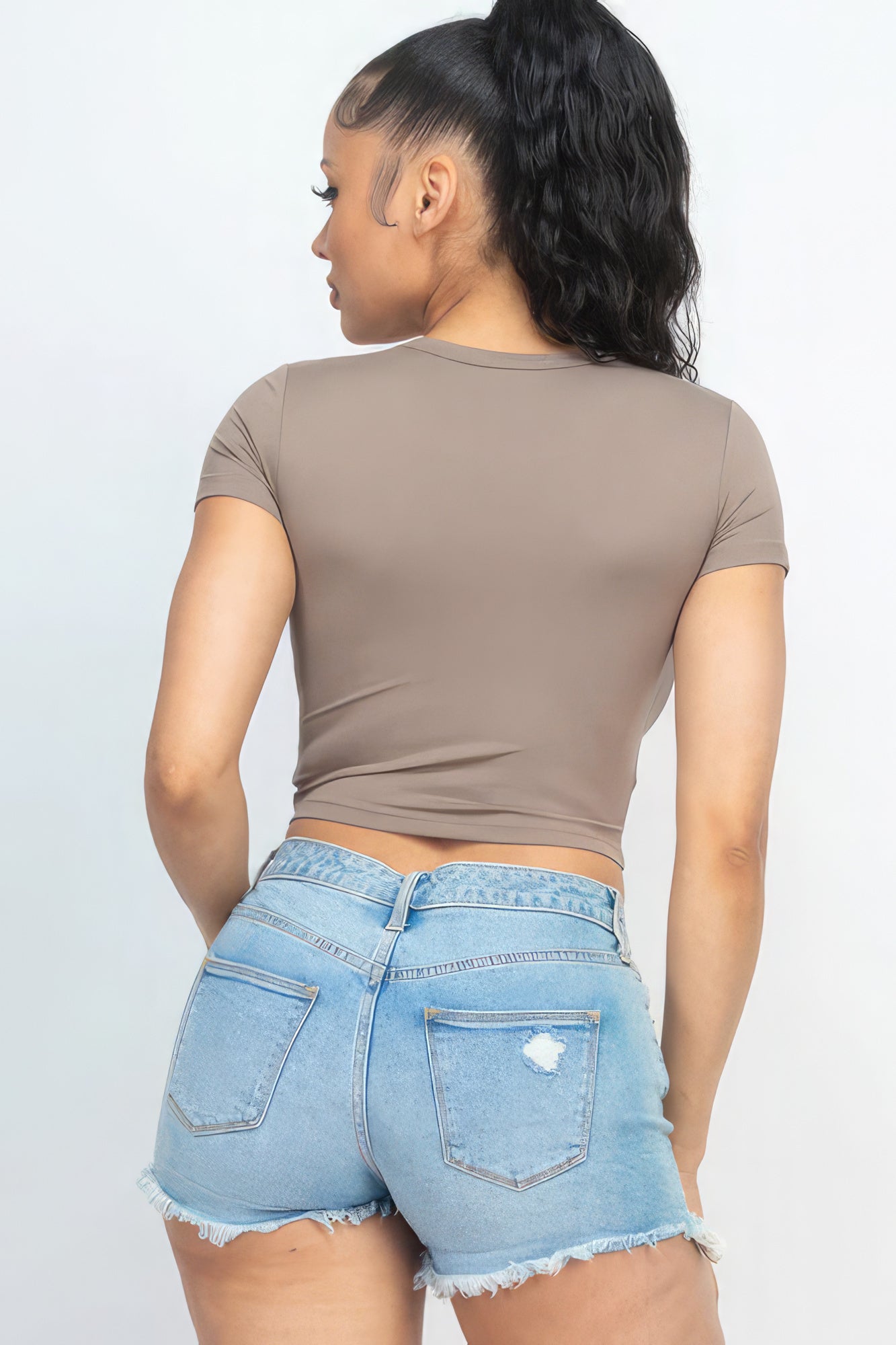 Taupe Crop Top