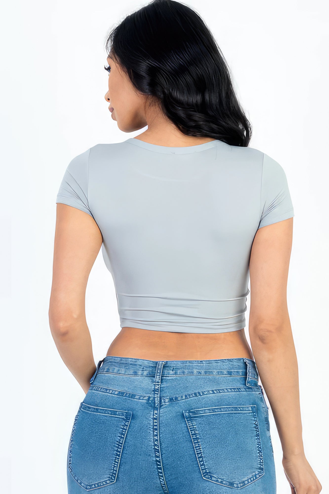 Grey Crop Top