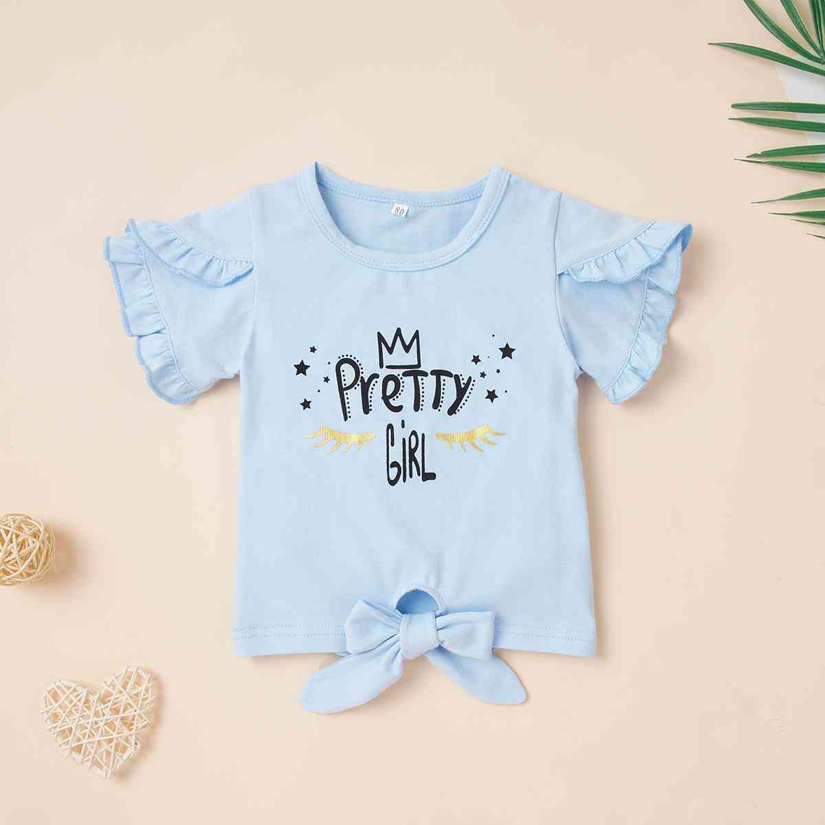 PRETTY GIRL Tee and Floral Print Pants Set