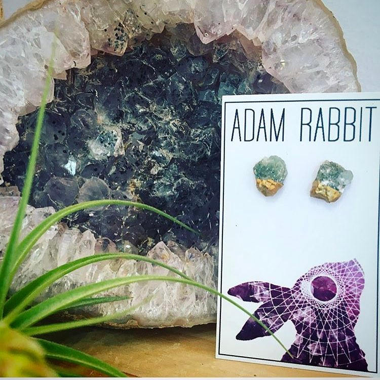 Gold & Raw Emerald Earrings