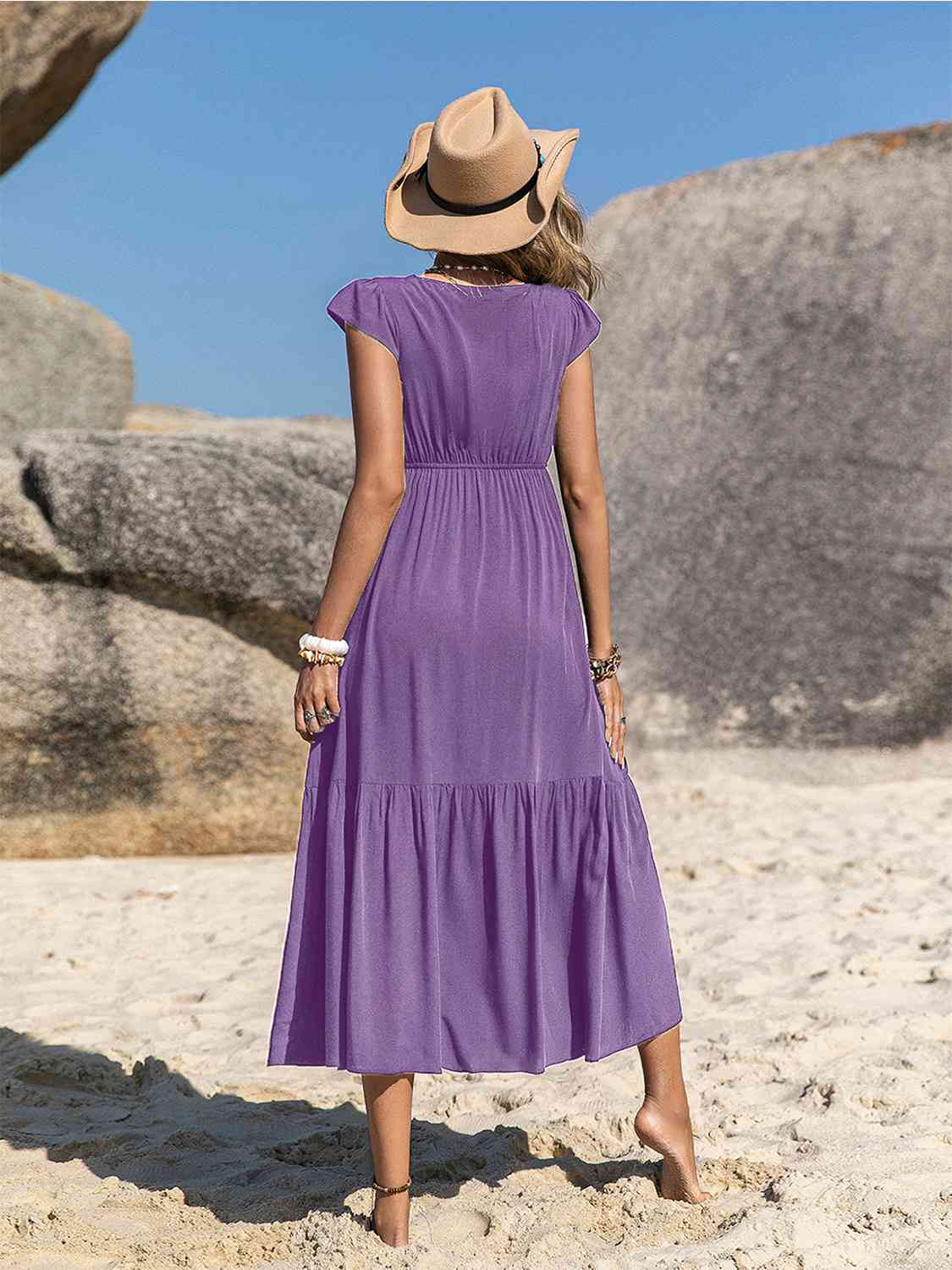 Embroidered Ruffle Dress