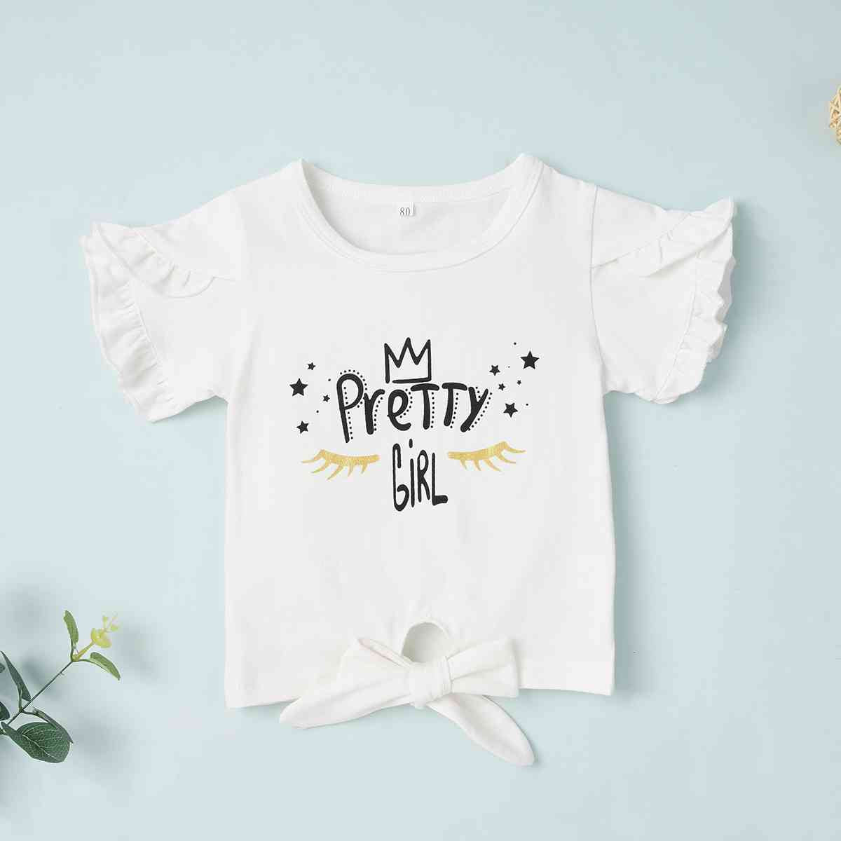 PRETTY GIRL Tee and Floral Print Pants Set
