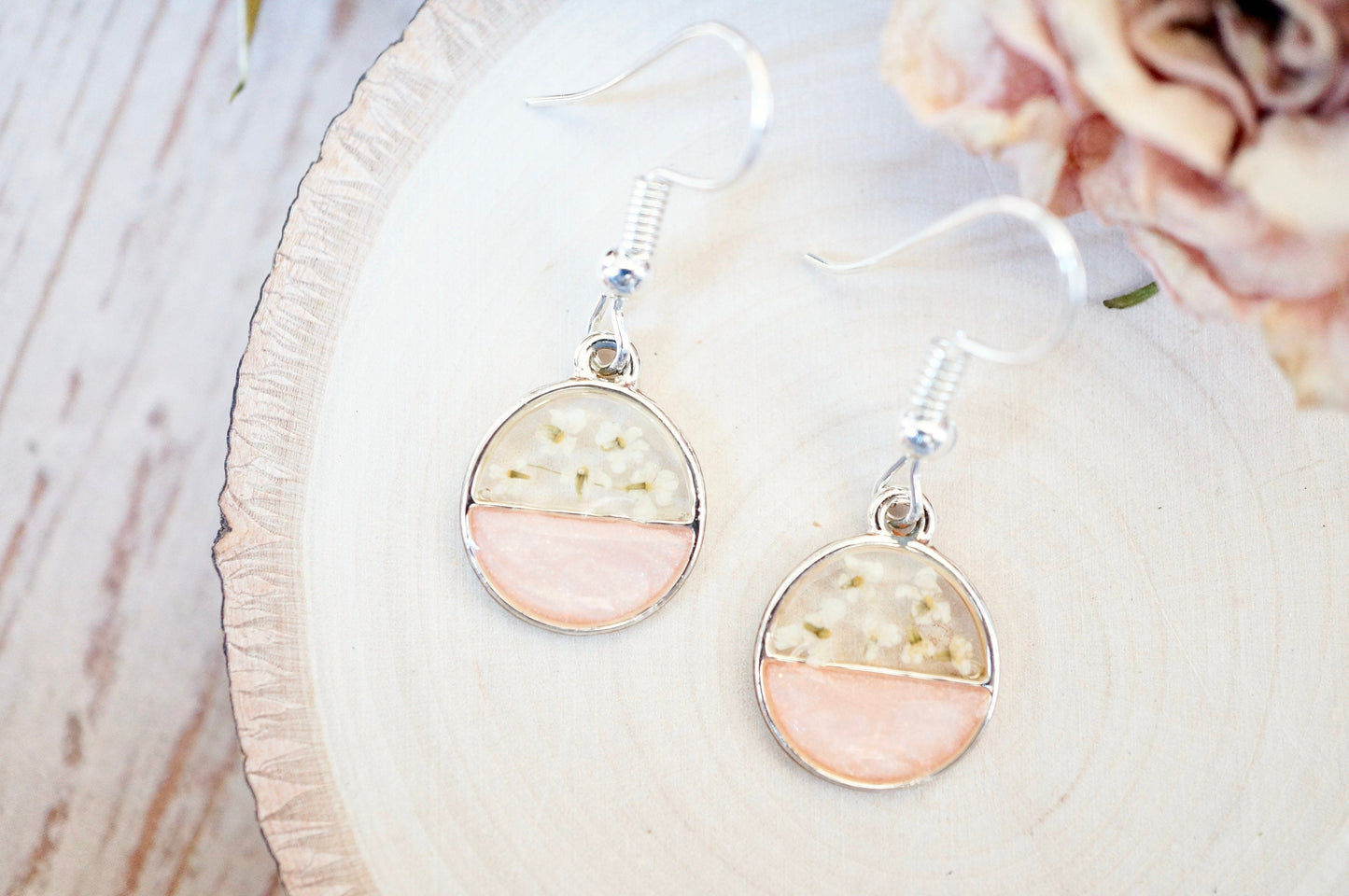Real Dried Flowers and Resin Earrings