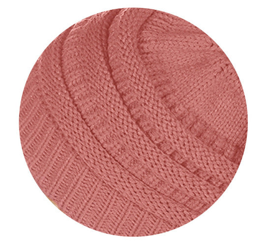 Fleece-Lined Knit Beanie with Pom