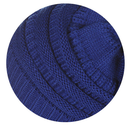 Fleece-Lined Knit Beanie with Pom