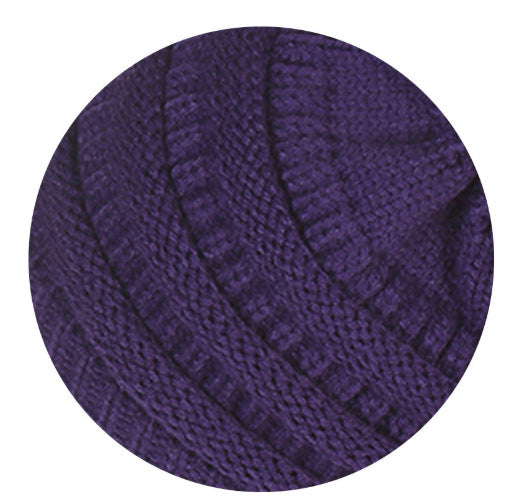 Fleece-Lined Knit Beanie with Pom
