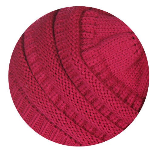 Fleece-Lined Knit Beanie with Pom