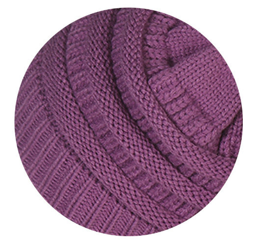 Fleece-Lined Knit Beanie with Pom
