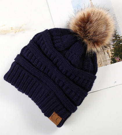Fleece-Lined Knit Beanie with Pom