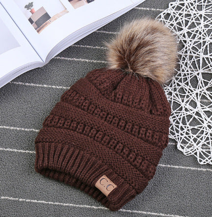 Fleece-Lined Knit Beanie with Pom