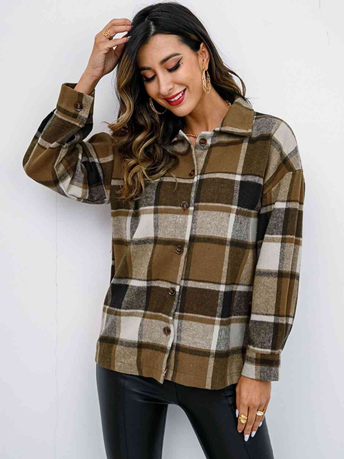 Plaid Button Up Jacket