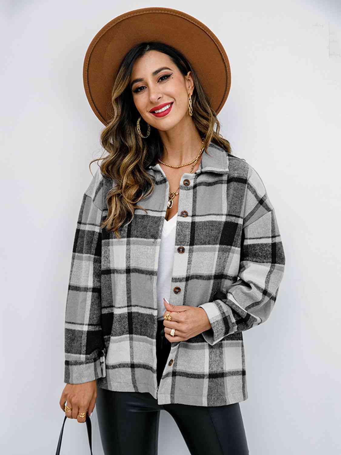 Plaid Button Up Jacket
