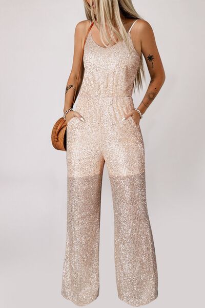 Sequin Wide Leg Jumpsuit