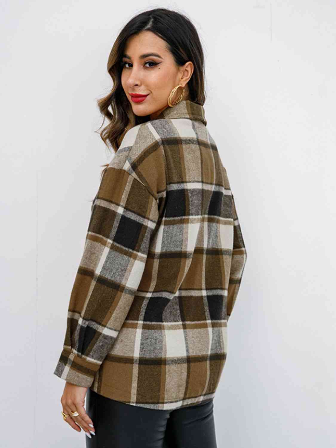 Plaid Button Up Jacket