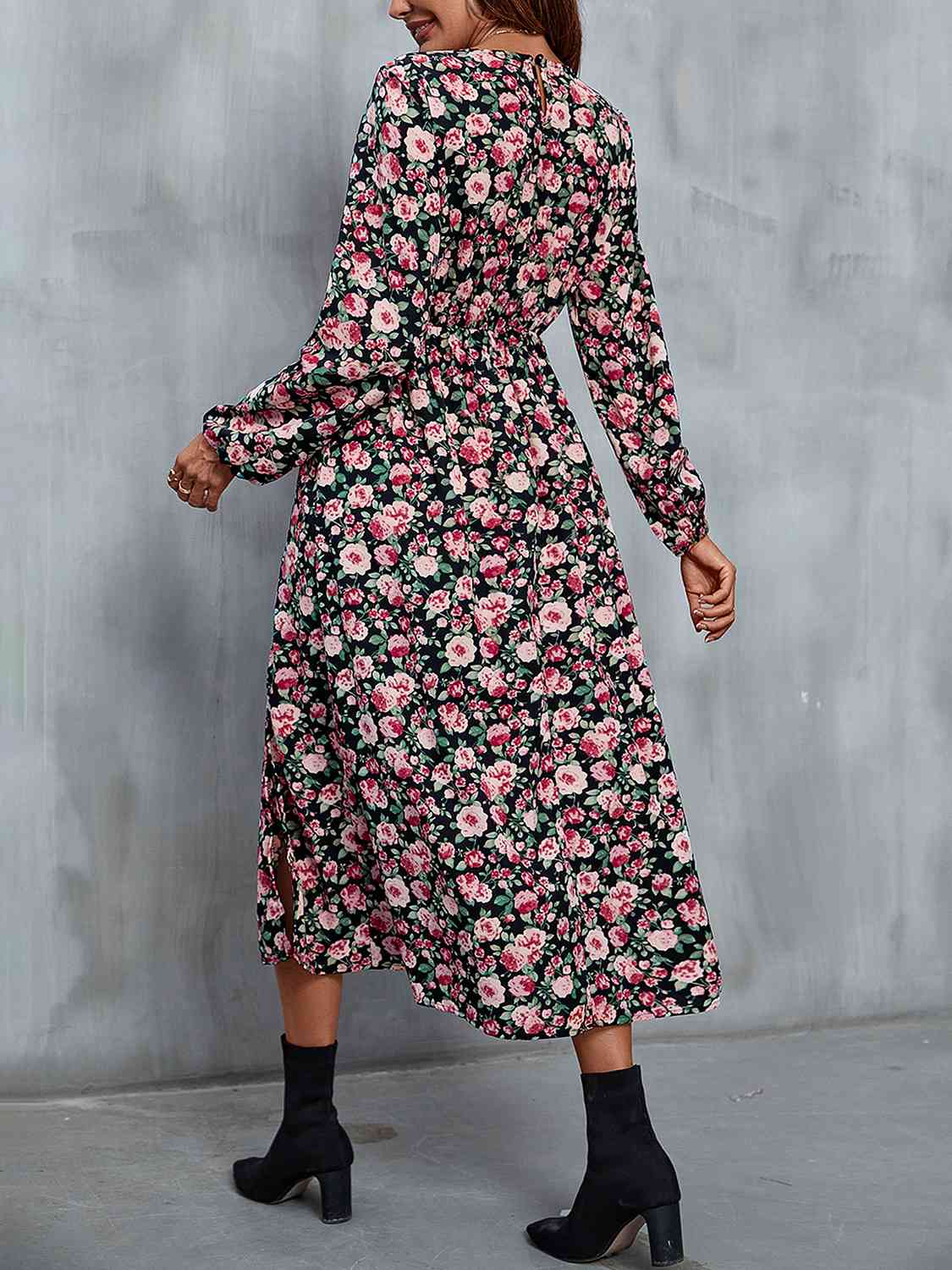 Floral Slit Midi Dress