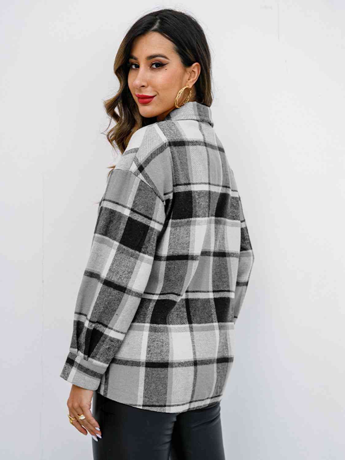 Plaid Button Up Jacket