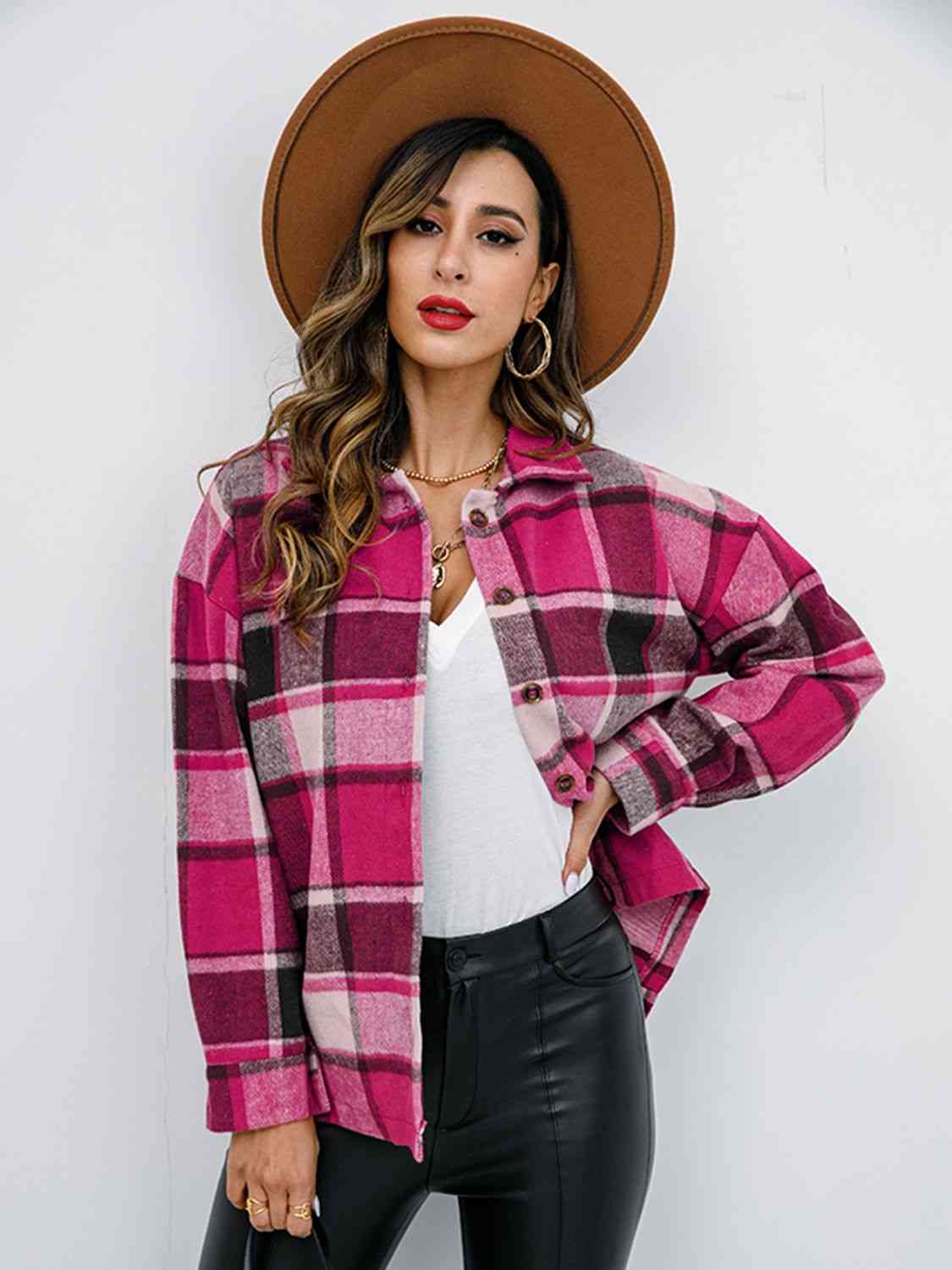 Plaid Button Up Jacket