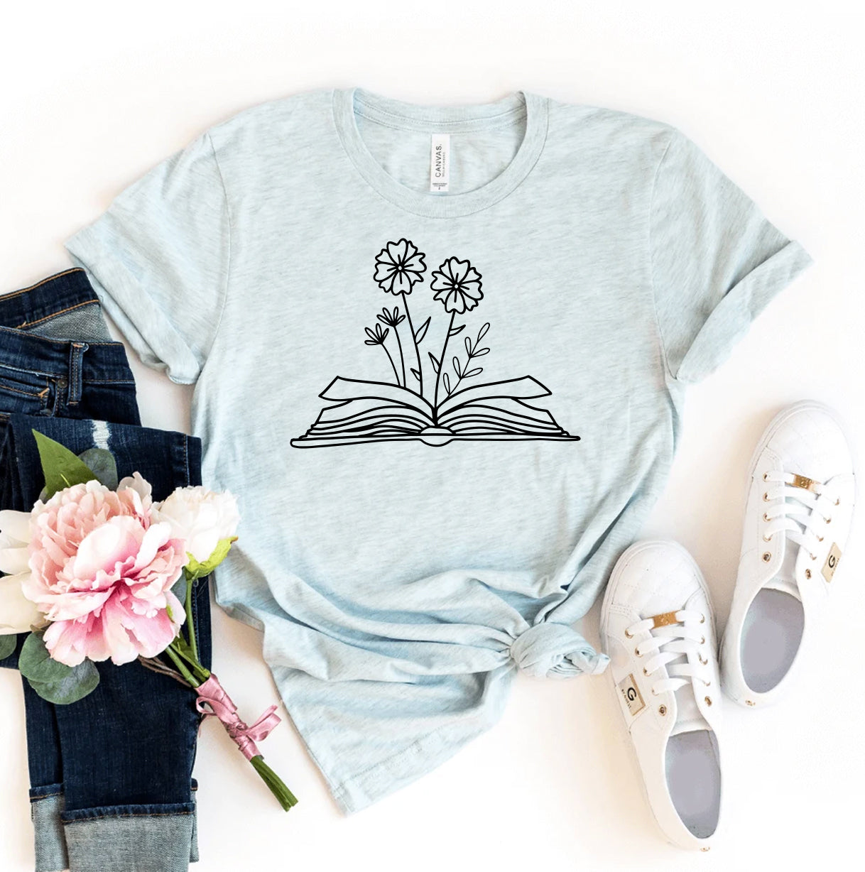Floral Book Tee