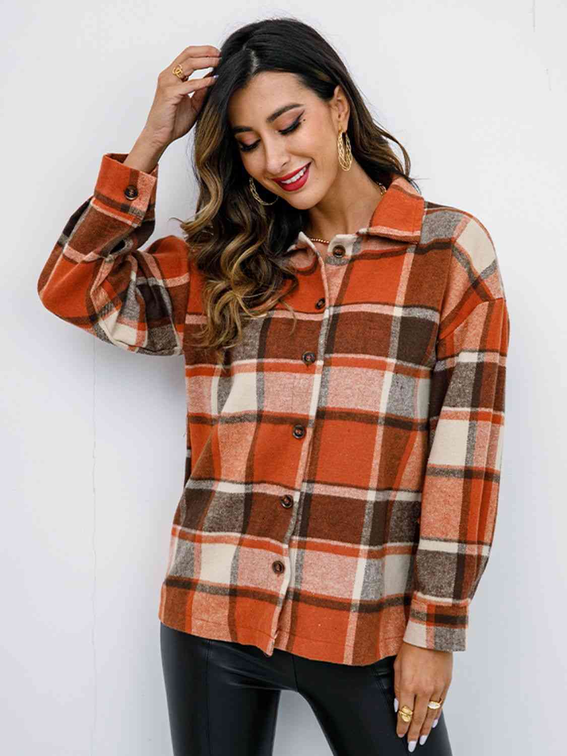 Plaid Button Up Jacket