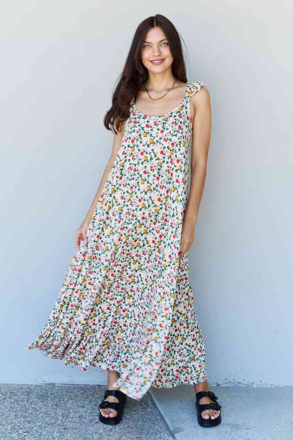 Ruffle Floral Maxi Dress