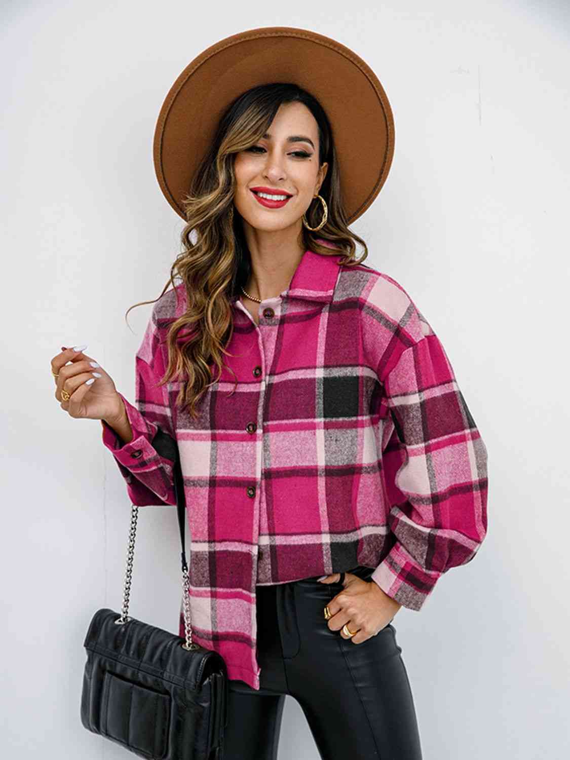 Plaid Button Up Jacket