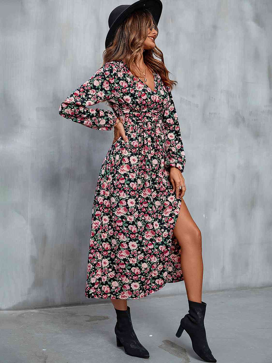 Floral Slit Midi Dress