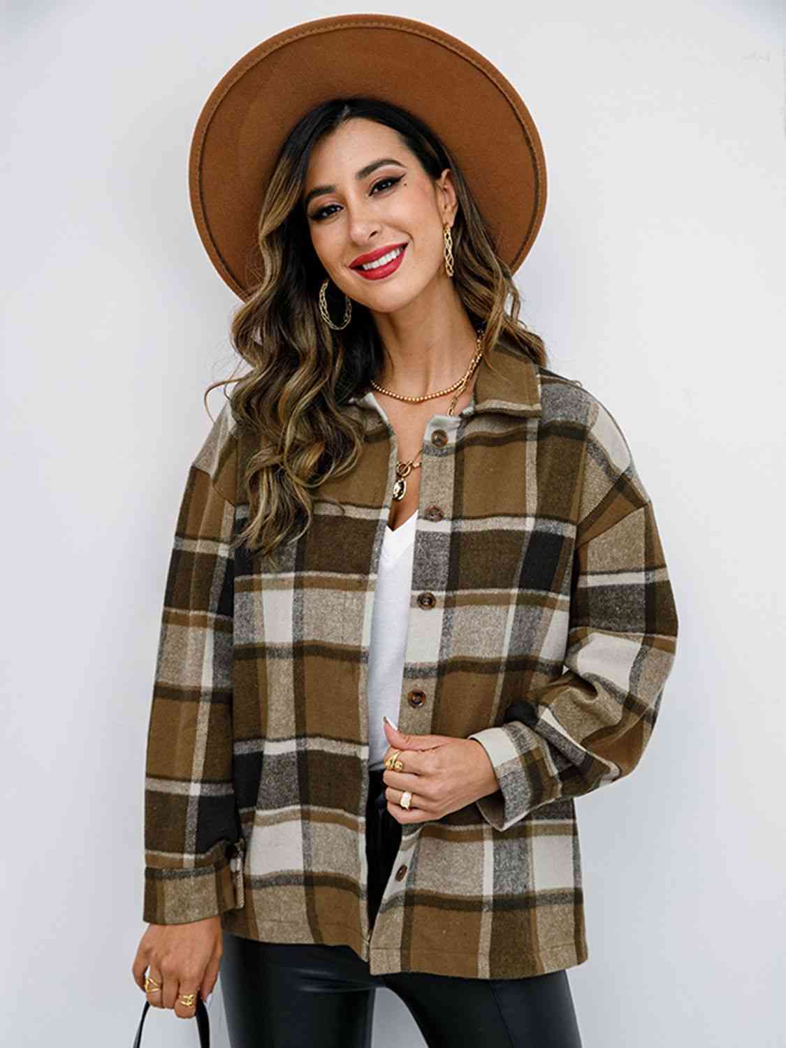 Plaid Button Up Jacket