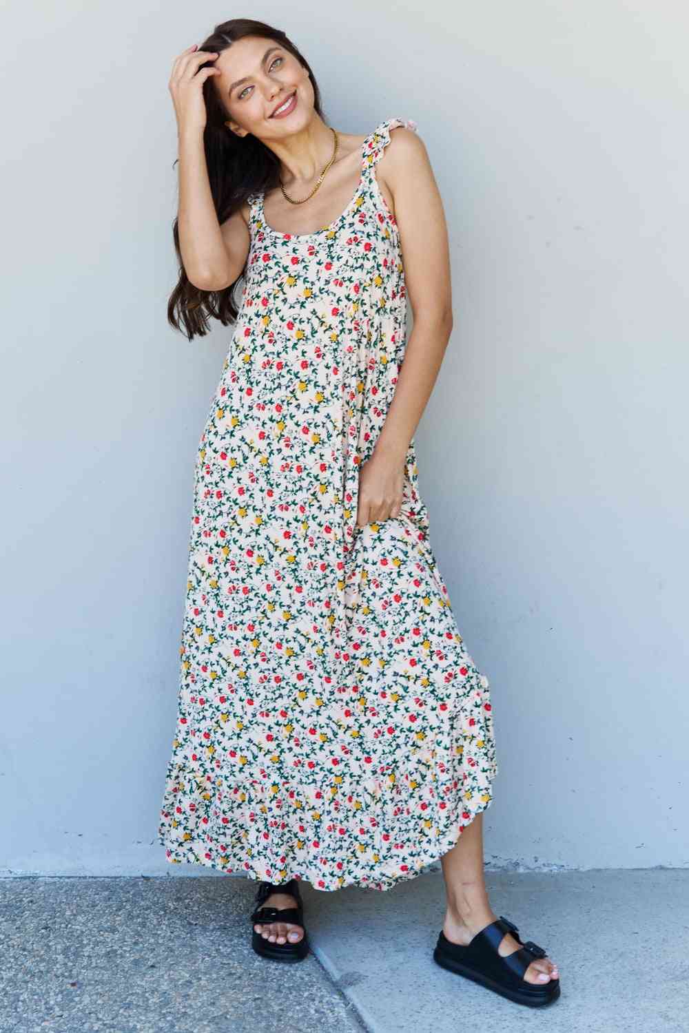 Ruffle Floral Maxi Dress