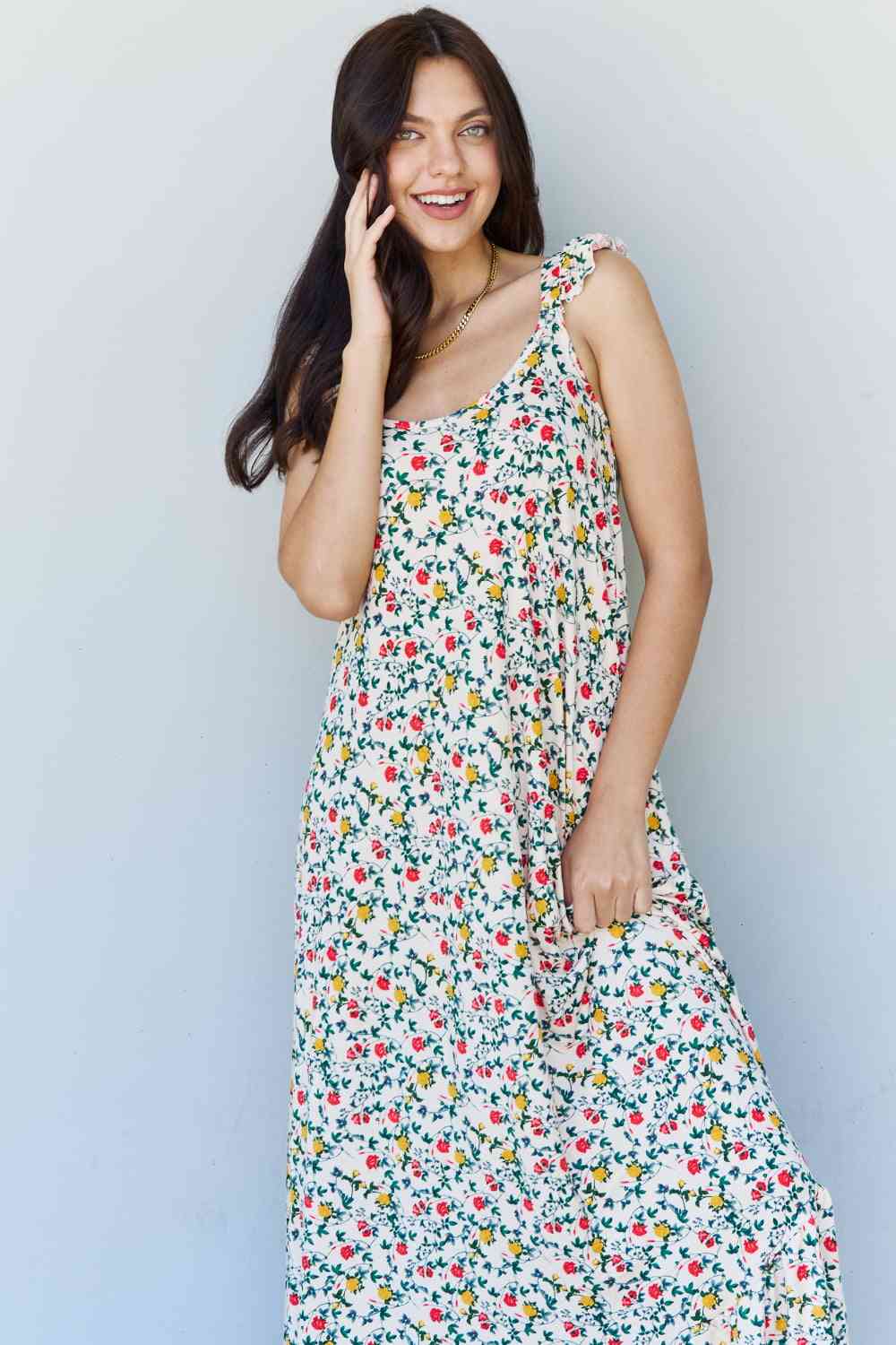 Ruffle Floral Maxi Dress