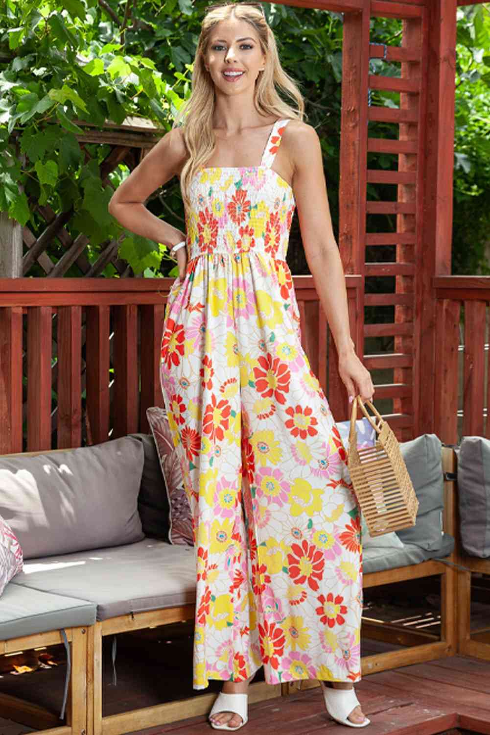 Floral Wide Leg Jumpsuit