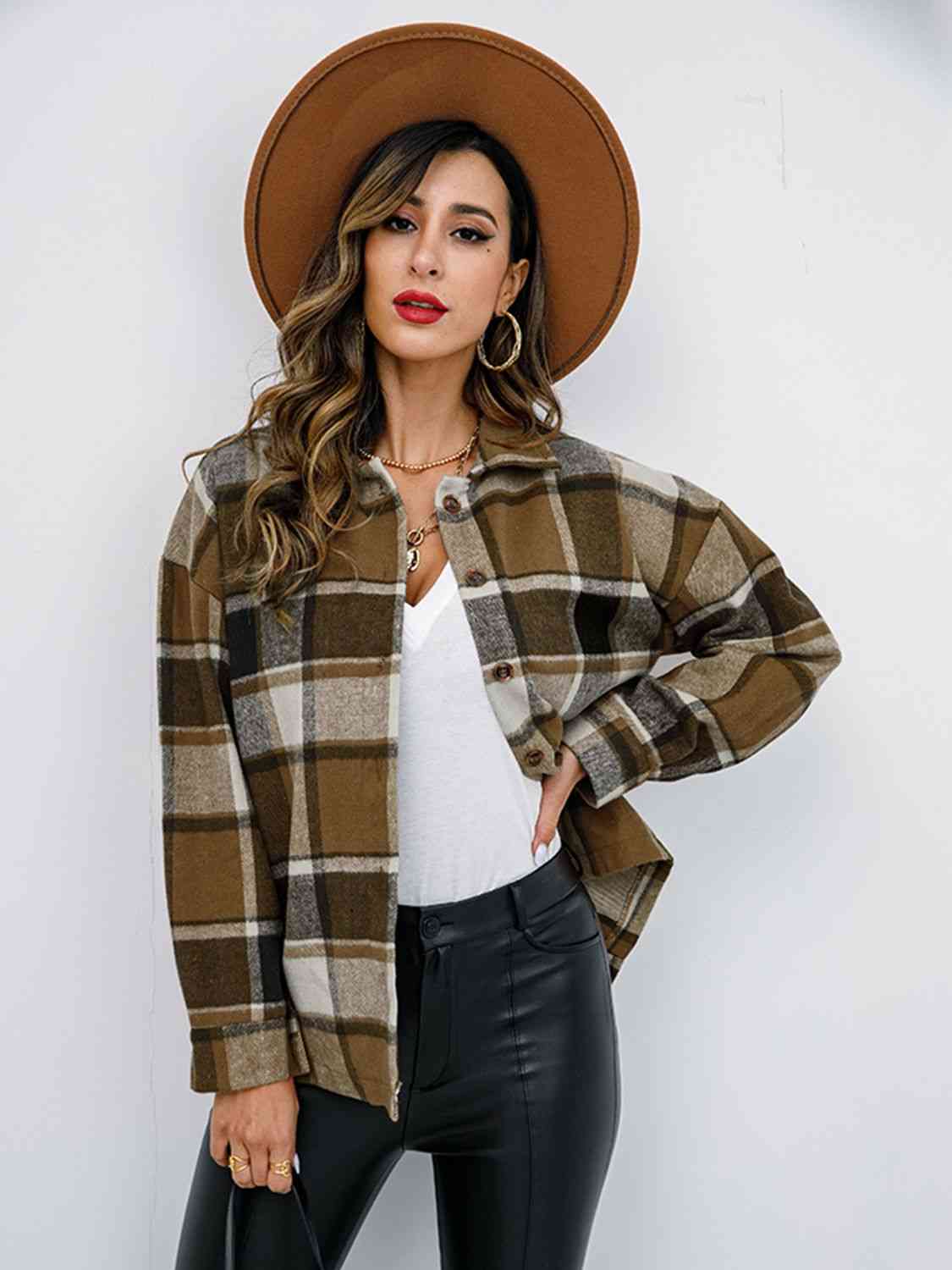 Plaid Button Up Jacket