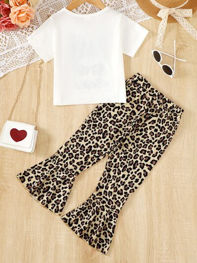 Bestie T-Shirt and Leopard Pants Set