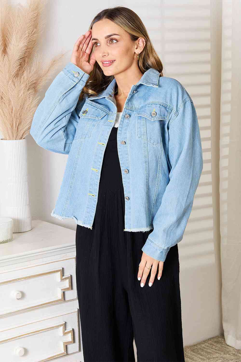 Raw Hem Denim Jacket