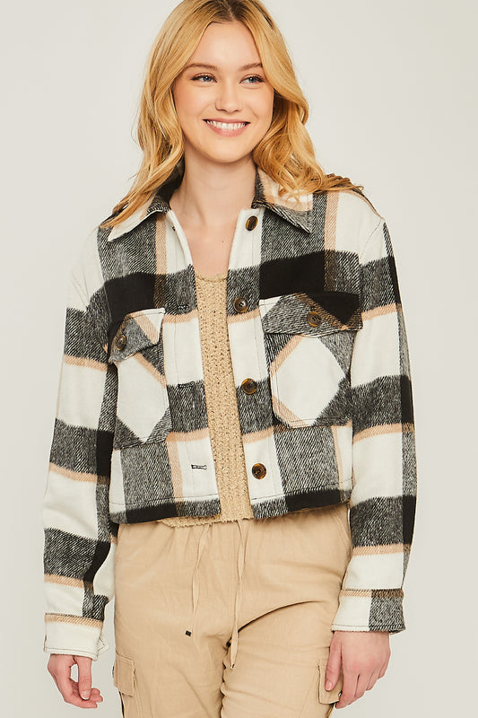 Plaid Cropped Jacket