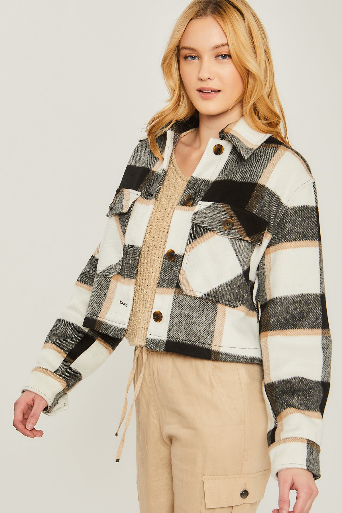 Plaid Cropped Jacket
