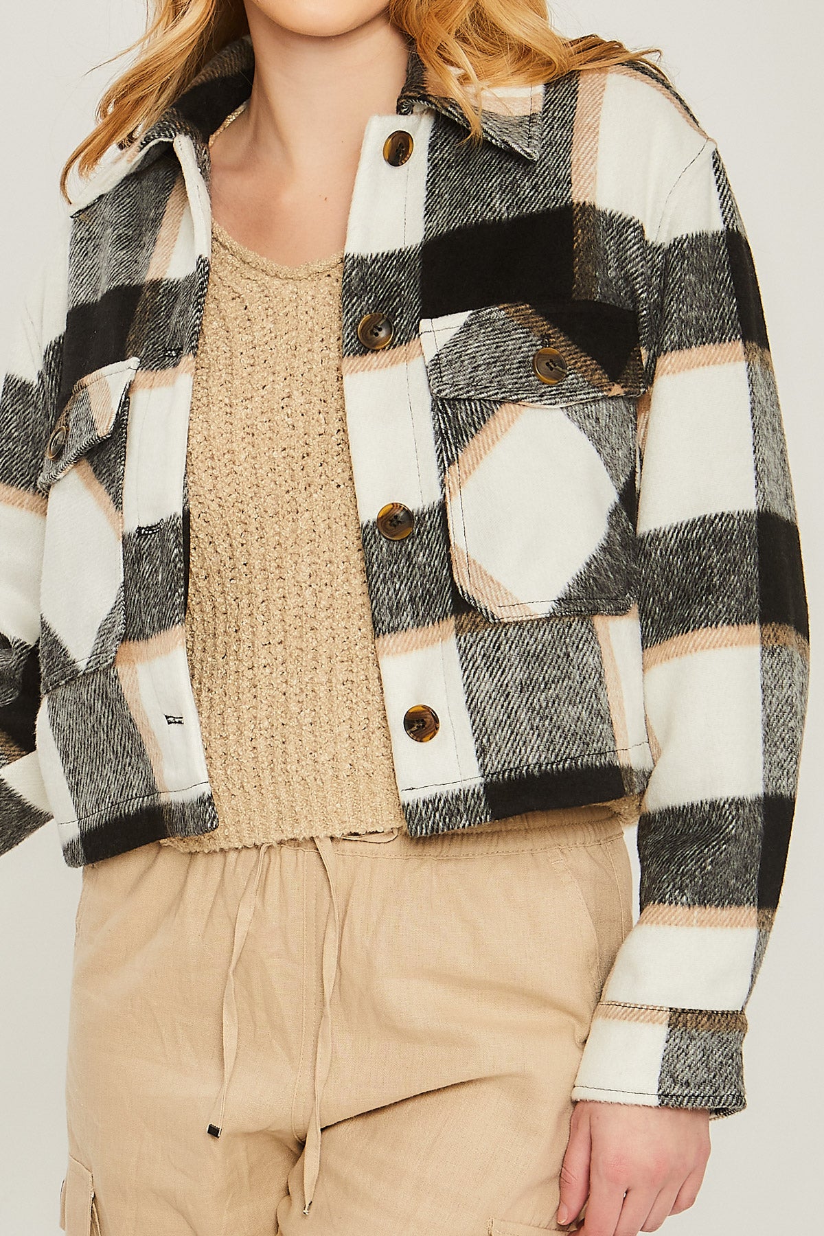 Plaid Cropped Jacket